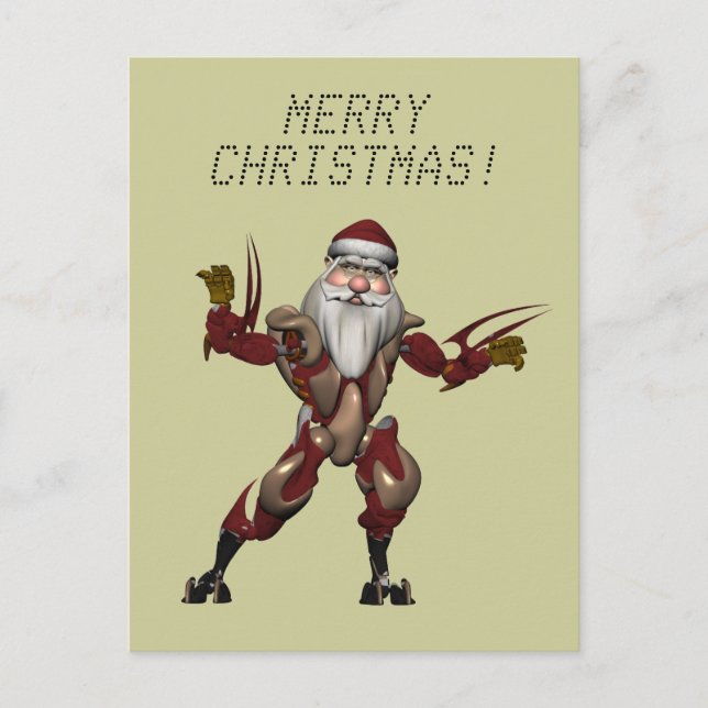 Cartes Pour Fêtes Annuelles Robo Père Noël (Devant)