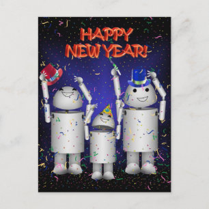 Cartes Pour Fêtes Annuelles Robo-x9 et Family Celebrate the New Year !