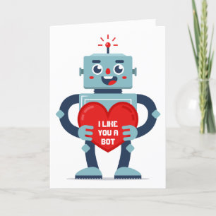 Cartes Pour Fêtes Annuelles Robot Heart Cute Personnalisé Valentine