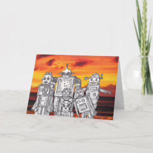 Cartes Pour Fêtes Annuelles Robot Holiday 3