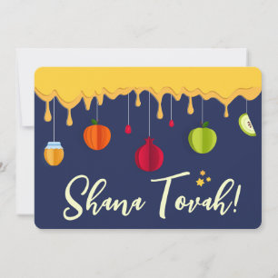 Cartes Pour Fêtes Annuelles Roch Hachana SHANA TOVAH Écriture Nouvel An juif