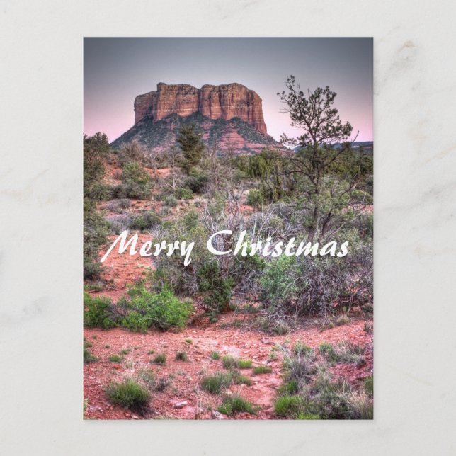 Cartes Pour Fêtes Annuelles Roche Sedona, Arizona de Bell. Joyeux Noël (Devant)