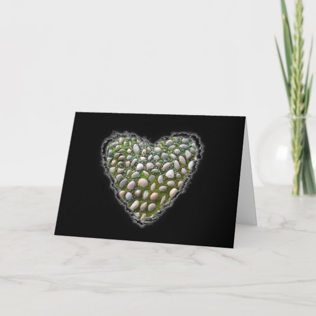 Cartes Pour Fêtes Annuelles Rock Garden Heart Valentine Love Romance Card (Devant)