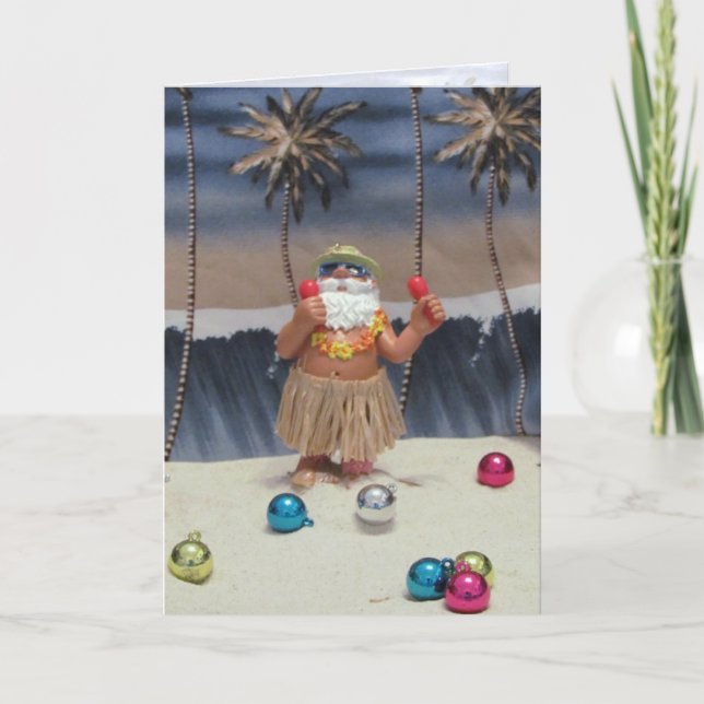 Cartes Pour Fêtes Annuelles Rockin' Père Noël - Florida Beach Noël (Devant)