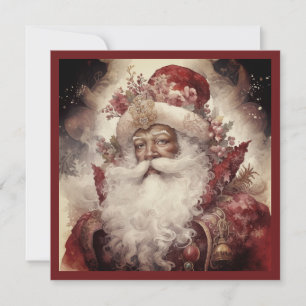 Cartes Pour Fêtes Annuelles Rococo Black Père Noël Beauté blanche Ciel étoilé