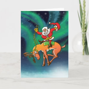 Cartes Pour Fêtes Annuelles Rodéo de Noël de Père Noël