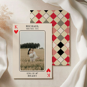 Cartes Pour Fêtes Annuelles Roi de Mon Cœur Photo Personnalisée Saint-Valentin