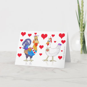 Cartes Pour Fêtes Annuelles Roi du poulet et reine des coeurs