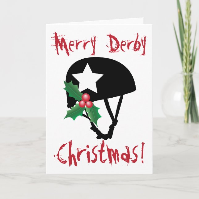 Cartes Pour Fêtes Annuelles Roller Derby Noël, Roller Sking (Devant)