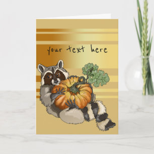 Cartes Pour Fêtes Annuelles Rolling Raccoon Citrouille Bandit