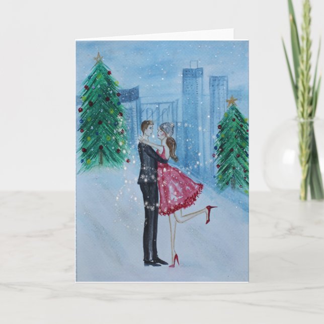 Cartes Pour Fêtes Annuelles Romance de Noël (Devant)