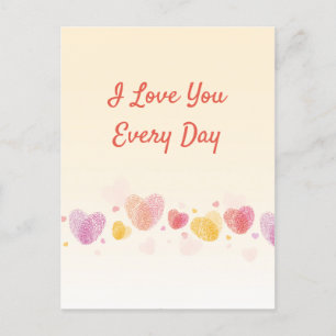Cartes Pour Fêtes Annuelles Romance Fingerprint Love Heart
