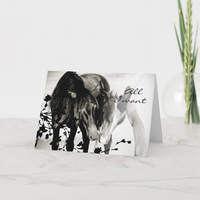 Cartes Pour Fêtes Annuelles Romantic Horse Valentine's Day Greeting Card (Devant)