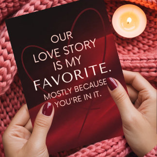 Cartes Pour Fêtes Annuelles Romantic Love Story Passionate Red Valentines