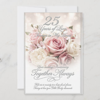Cartes Pour Fêtes Annuelles Romantic Luxury 25th Wedding Anniversary Card
