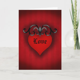 Cartes Pour Fêtes Annuelles Romantic red love heart gothic medieval style