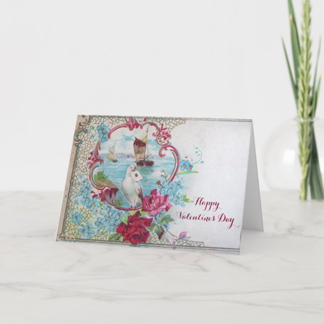 CARTES POUR FÊTES ANNUELLES ROMANTICA / VALENTINE CUPID RASSEMBLER ROSES ROSES (Devant)