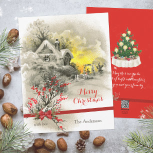 Cartes Pour Fêtes Annuelles Romantique Classic Winter Wonderland Joyeux Noël