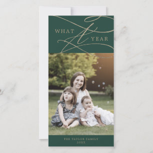 Cartes Pour Fêtes Annuelles Romantique Gold Green What An Photo Family News