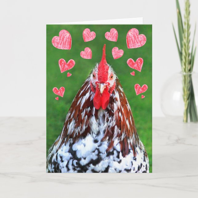 Cartes Pour Fêtes Annuelles Romantique Manly Rooster Saint Valentin (Devant)