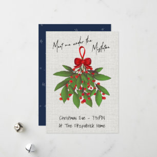 Cartes Pour Fêtes Annuelles Romantique Rencontrez-moi sous le Mistletoe Noël