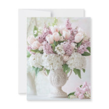 Romantique rose lilas et hortensias blancs pour la
