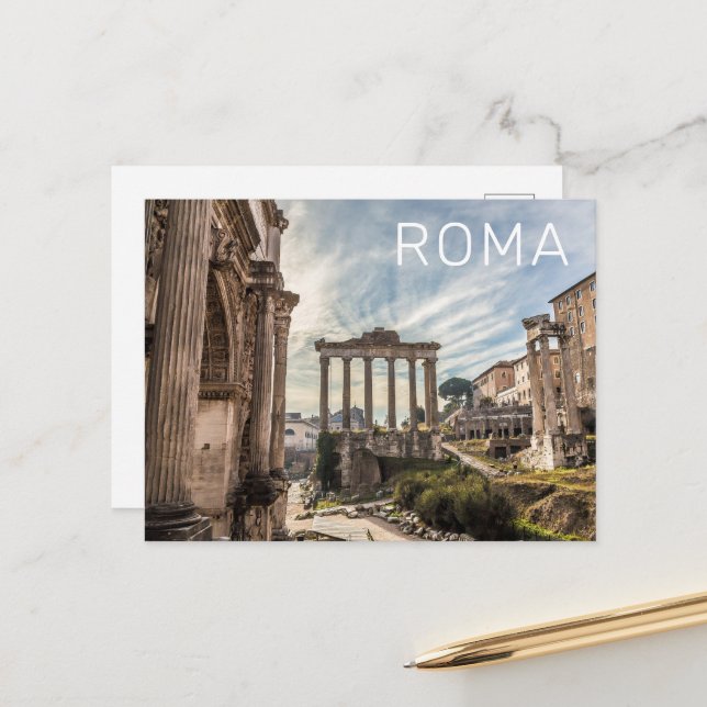 Cartes Pour Fêtes Annuelles Rome Forum Romanum Italie Vacances Souvenir (Devant/Arrière en situation)
