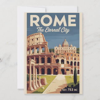 Cartes Pour Fêtes Annuelles Rome Italie Rétro Ciel Ville Voyage