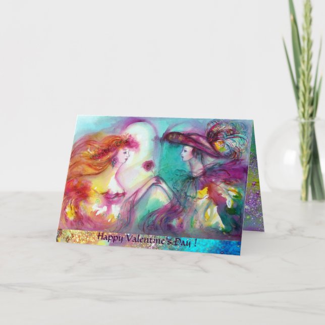 Cartes Pour Fêtes Annuelles ROMEO ET JULIET Balcon Scène Saint-Valentin (Devant)