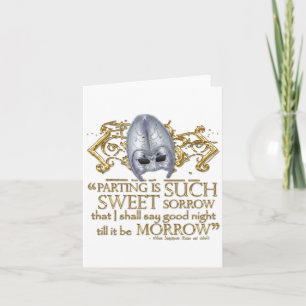 Cartes Pour Fêtes Annuelles Romeo & Juliet Quote (Gold Version)