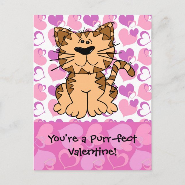 Cartes Pour Fêtes Annuelles Ronronnement-fect Valentine (Devant)