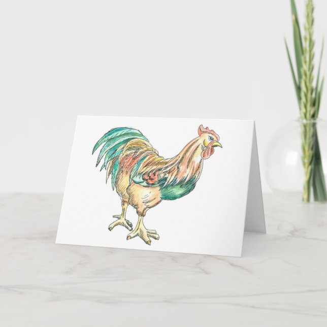 Cartes Pour Fêtes Annuelles Rooster Art (Devant)