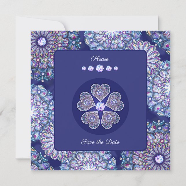 Cartes Pour Fêtes Annuelles Rosace bleue (Devant)