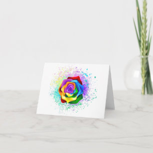 Cartes Pour Fêtes Annuelles Rose arc-en-ciel coloré