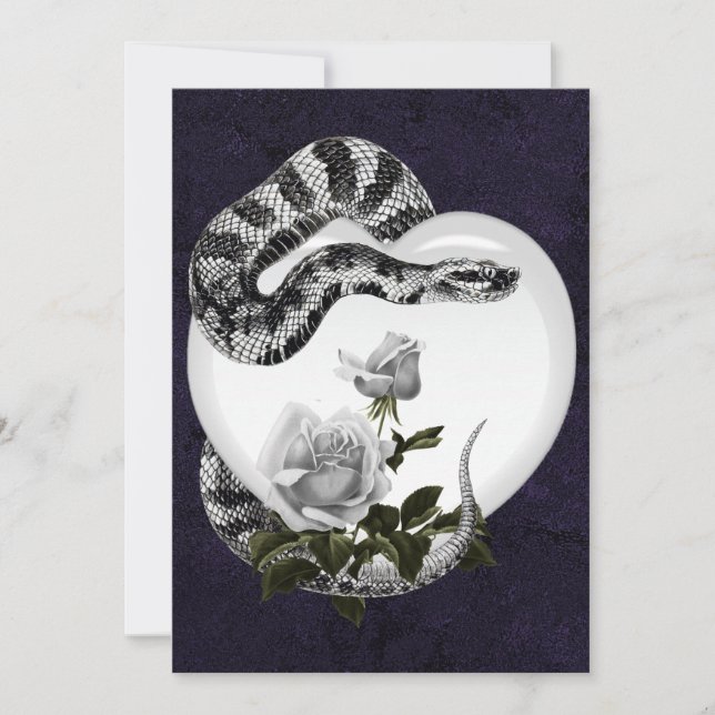 Cartes Pour Fêtes Annuelles Rose blanche de Saint-Valentin gothique (Devant)