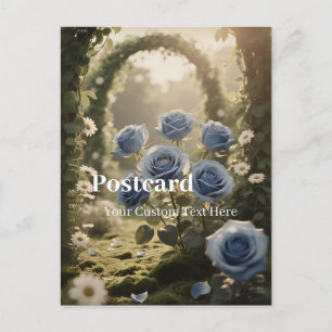 Cartes Pour Fêtes Annuelles Rose bleu personnalisé - Anniversaire unique Amour