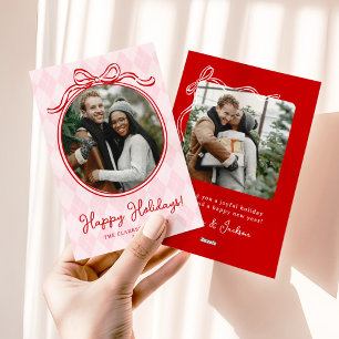 Cartes Pour Fêtes Annuelles Rose et rouge fantaisiste Joyeux Noël original