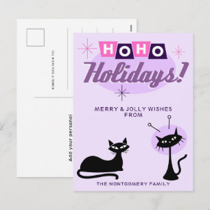 Cartes Pour Fêtes Annuelles Rose Fêtes de Ho Ho Noël Midcentury Modern