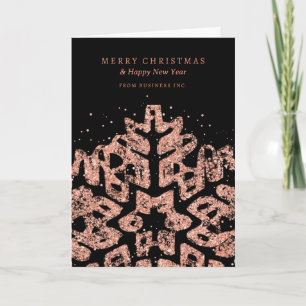 Cartes Pour Fêtes Annuelles Rose Gold Parties scintillant de Noël Snowflake En