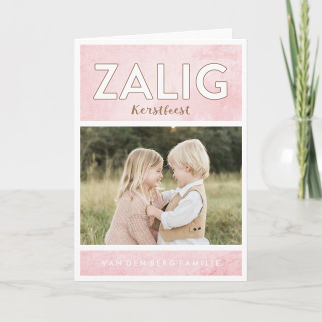 Cartes Pour Fêtes Annuelles Rose Kerstmis Groet van de vakantie (Devant)