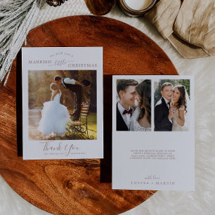 Cartes Pour Fêtes Annuelles Rose minimal Gold Marié Petit Noël 3 Photo