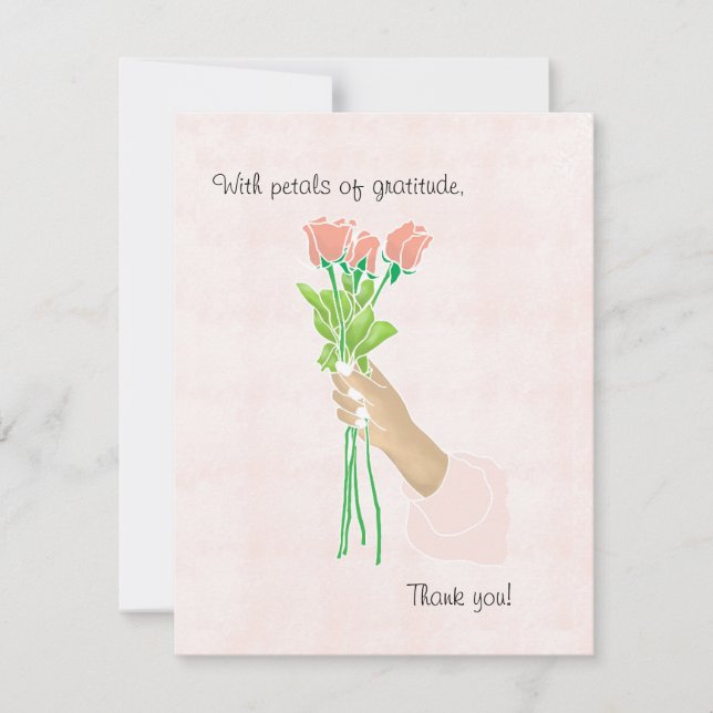 Cartes Pour Fêtes Annuelles Rose Petals of gratitude Thank you card (Devant)