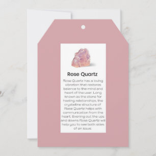 Cartes Pour Fêtes Annuelles Rose Quartz Crystal Signification Bijoux Display C