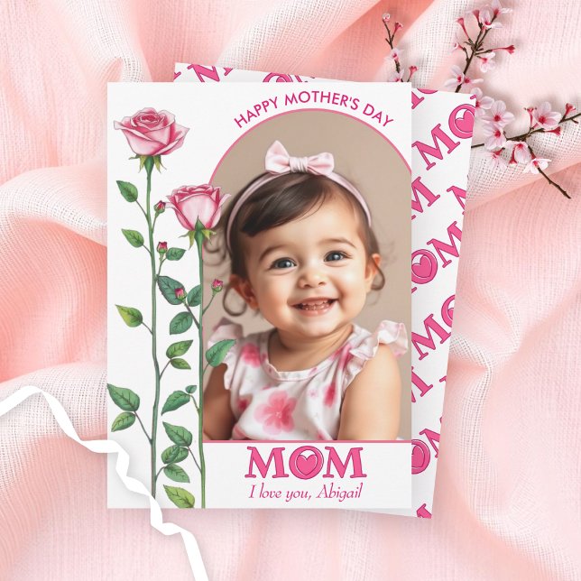 Cartes Pour Fêtes Annuelles Rose roses Love You MOM Mère's Day photo (Créateur téléchargé)