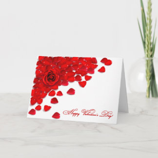 Cartes Pour Fêtes Annuelles Rose rouge et pétales - Personnaliser
