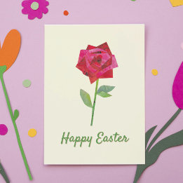 Cartes Pour Fêtes Annuelles Rose rouge rétro mignonne de Pâques d'inspiration 