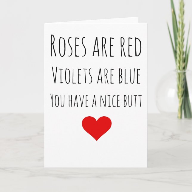 Cartes Pour Fêtes Annuelles Rose rouge violet bleu beau cul Saint Valentin (Devant)