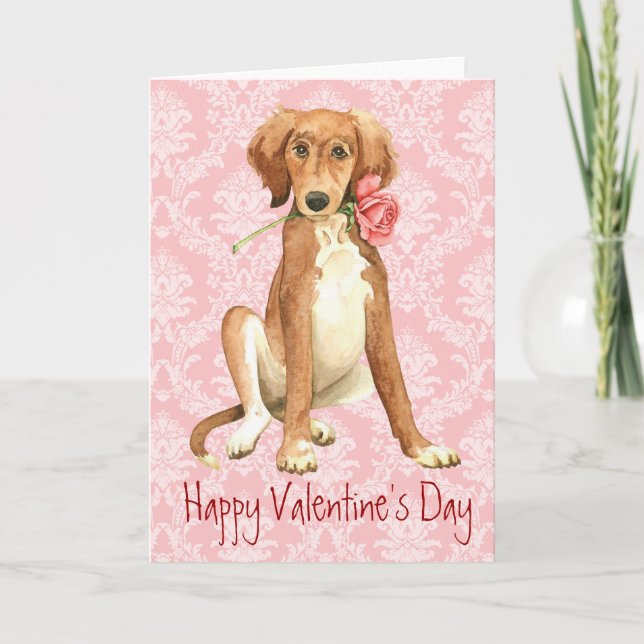 Cartes Pour Fêtes Annuelles Rose Valentin Saluki (Devant)