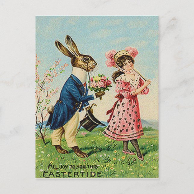 Cartes Pour Fêtes Annuelles Rose Victorian Woman Landscape (Devant)