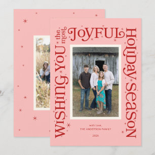 Cartes Pour Fêtes Annuelles Rose vous souhaite la saison la plus joyeuse
